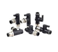 Mini Ball Valve BVC-4 Single Handle Hand BVL-6 Pneumatic Switch BVLC6-M5 Manual Tracheal 1Pcs(BVL01-4)