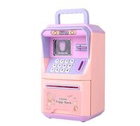 Mini Bank ATM Machine Simulation Face Recognition ATM Machine Money Storage Bank Educational Toys Simulate Face Setting, Fast And Interesting (Pink Purple)