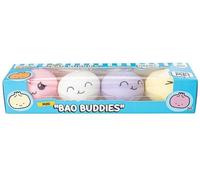 Mini Bao Buddies, Kawaii Squeeze Toys with Cute Facial Expressions, Assorted Colors, 4 Pack Set, Stress Relief Squishy Collection