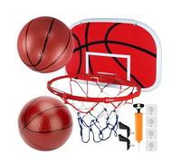 Mini Basketball Hoop - Set Board Mounted on Inner Door, 34 x 25 cm, Pump for 2 Balls Included, Durable Easy Installation, Children Pupils Teens Living Room Bedroom