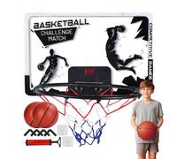 Mini Basketball Stand - Indoor Electronic Hoop with Scoreboard | Basketball Hoop Game | LED Lights and, 2 Balls, Shatterproof Backboard, for Kids Room, Home, and Office Family Fun