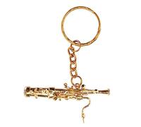 Mini Bassoon Shape Key Chain Adorable Brass Key Ring Pendant Gift Musical Instrument Keychain Gold for Music Enthusiasts Brass Material Compact Size