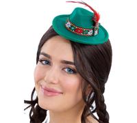 Smiffy's Hat Mini Bavarian Trenker - with Hair Clips - Adult Fancy Dress - Green