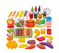 Mini BBQ Station, Grill Chef Kit, Cooking Role Set, Kids Barbecue Toy Pretend Kitchen Play Set for Preschool Kindergarten Boys Girls Daughter Family Activity Travel Home Gift Item