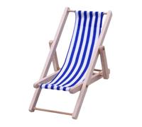 Mini Beach Chair - Foldable Miniature Lounge Chair + Wooden Decorative Chair