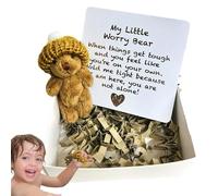 Mini Bear Cushion Box - Soft Plush, Handheld Animal, Personalised Filled Toy with Blank Label, Small Sweet Gift for Holidays, Surprise for Loves, Wedding