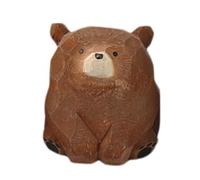 Mini Bear Figurines - Nature-Inspired Deecor, Small Bear Figurines, Hand Carved Wooden Ornament | Tabletop Free Standing Ornaments For Indoor Decor For Computer Desk, Bookcase, Classroom