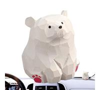 Mini Bear Figurines - Nature-Inspired Deecor, Small Bear Figurines, Hand Carved Wooden Ornament | Tabletop Free Standing Ornaments For Indoor Decor For Computer Desk, Bookcase, Classroom