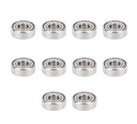 Mini Bearing Double Shielded Stainless Steel 10Pcs 35x15x11mm - High Rotating Speed, Rust Resistant, Industrial Machinery Parts