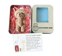 Mini Bears, Handmade Mini Plush Bear in Box, Little Pocket Bears Hug Plush with Bea Card, Emotional Uplifting Pocket Support