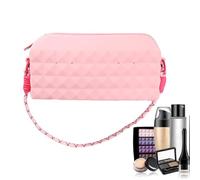 Mini Beauty Case - Soft Case, Compact Purse, Lightweight Wash Bag with Secure Closure for Holding Lipstick, Cards and Skin Care on the Go, Ideal for Daughters, Girlfriends and Women, Pink, see