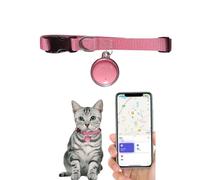 Mini Bell Cat Tracker, Mini Tracker for Pet IOS and Android, Waterproof Cat Collar with Finder Tag, Cats GPS Tracker Collar with Safety Elastic Buckle, Smart Pet Location Tracking Collars (IOS, D)