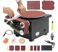 Mini Belt Disc Sander, 6-Inch Sanding Disc, 7 Speed Power Sanding Machine for DIY, Wood and Metal Working, Bench Grinder for Model Crafts and Jewelry