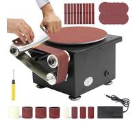 Mini Belt Disc Sander, 7-Speed Power Sanding Machine for DIY Wood and Metal Working, Bench Grinder for Model Crafts and Jewelry