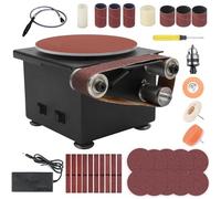 Mini Belt Disc Sander, Electric 7-Speed Adjustable for DIY Woodworking, Metal Knife Making, Crafts and Jewelry