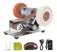 Mini Belt Sander, 7 Adjustable Speed Electric Knife Sharpener, 15 Degree Belt Grinder, Power Belt Sander for Metal Working and Woodworking