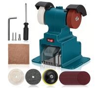 Mini Belt Sander Compatible for Makita 18V Batteries, 6500 RPM 250W Cordless Electric Bench Sander with 4 Wheels(Sanding/Polishing Disc) for Metal Grinding Rust Removal Deburring(No Battery)