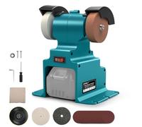 Mini Belt Sander for Makita 18V, 300W 2-in-1 Electric Belt Sander, DIY Polishing Machine with Stable Base, Sanding Disc and Polishing Disc for Grinding Metal Removing Rust Burring (No Battery)