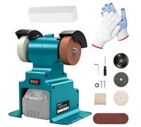 Mini Belt Sander for Makita 18V Battery 300W 6500rpm Electric Belt Sander Cordless Polishing Machine with Stable Base 2-in-1 for Grinding Metal, Wood, Knife, Jewelry Buffing (No Battery)