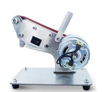 Mini Belt Sander Grinder Belt Machine, Electric Desktop Polishing Tool with 10 Sanding Belts for DIY Work - 7 Position Adjustable Workbench Sander