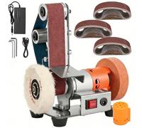 Mini Belt Sander, Variable Speed Bench Grinder for Knife Sharpening, Metal Polishing, Woodworking & Glass Working