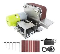 Mini Bench Belt Sander, DIY Mini Electric Belt Sander, Polishing Grinding Sanding Machine, 7 Adjustable Speed Belt Grinder, Mini Power Belt Sander for Woodworking Metal Knife Making,Motor 775