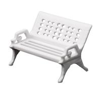 Mini Bench for Dollhouse Furniture, Fairy Garden Accessories, White Plastic Miniature House Accessories for Crafts, Tiny Miniatures, Diorama Supplies & Scene Decor