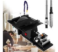 Mini Bench Lathe Jewelry Polisher Machine with Flex Shaft for Gemstone Cutting, Grinding, Carving, Polishing, and Drilling