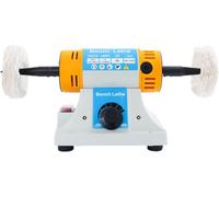 Mini Bench Polisher, Adjustable Speed 800-10000RPM Jewelry Polishing Machine with 2 Cloth Wheels & Spindles for Metal & Craft Projects