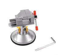 Mini Bench Vise for Craft Model Making for - Adjustable 360° Rotating Jaw with Suction Base, Lightweight Aluminum Alloy Table Clamp(Without Screws)