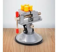 Mini Bench Vise for Craft Model Making for - Adjustable 360° Rotating Jaw with Suction Base, Lightweight Aluminum Alloy Table Clamp(with Screws)