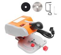 Mini Benchtop Miter Saw - 60W Electric Table Saw for Metal and Wood Cutting, 0 to 45° Adjustable Angle, Includes C Clamp for Stability