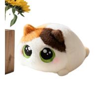 Mini Big Eye Black Cat Plush Squeeze Toy Soft Cuddly Kids Gift | Soft squeezy fidget cat plush, big eyes black cat toy, mini pocket size for desk bag travel, birthday gift for kids