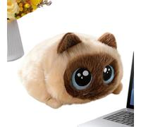 Mini Big Eye Black Cat Plush Squeeze Toy Soft Cuddly Kids Gift | Soft squeezy fidget cat plush, big eyes black cat toy, mini pocket size for desk bag travel, birthday gift for kids