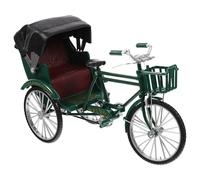 Mini Bike Decoration Vintage Rickshaw Model Iron Art Model Retro Collectible Figurine Party Ornaments Tricycle Doll Green