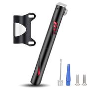 Mini Bike Pump,120 PSI Portable Bicycle Pump for Presta & Schrader Valves, Lightweight Aluminum Body with Mounting Bracket - Compact Tire Inflator for Road & Mountain Bikes (Red)