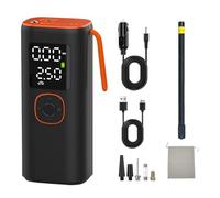 Mini Bike Pump,5X Faster 150 PSI Portable Bicycle Pump with Gauge, 4X FasterElectric Bike Tire Pump with Presta and Schrader Valve(Orange)
