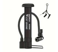 Mini Bike Pump, Portable Air Pump 80PSI, Tyres, Ball and Toys Inflatables, Cycling Floor Pump with Presta. Schrader and Dunlop valve, Bicycle Foot pump