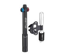 Mini Bike Pump with CO2 Inflator - Dual Mode Hand Pump/ CO2 Valve - Portable Bike Tire Pump Patented Auto-Switching Twin Head Fit Presta/Schrader, No CO2 Cartridges Included