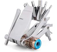 Mini Bike Tool 16 in 1 Multi-Tool,Bicycle Multitool Kit,Cycling Mechanic Repair Tools with CO2 Inflator for Road and Mountain Bikes (Alloy Steel, Large)