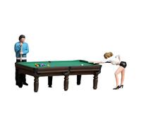 Mini Billiards Scene Hand Painted Figure Model Diorama Decoration Pool Table Scenery, Height 2.1cm