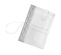 Mini Binder Journal - Clear Document Protector Sleeve | Five Ring Metal Mechanism with Multi Pocket Layout Compact Paper Storage Hardware for Home Finances Creative Scrapbooking and Office Notes