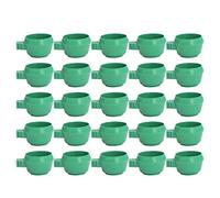 Mini Bird Parrots Food Water Bowl Durable Plastic Feeder Easy Install Green Design for Farms Poultry Raising 25 Pieces (S 3cm / 1.2in)