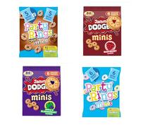 Mini Biscuits Party Pack Selection Bundle - with Party Rings Original and Chocolate Biscuits & Jammie Raspberry and Apple & Blackcurrant Flavours - 23 Fun-Size Snack Packs