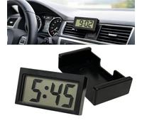 Mini Black Car Clock,Small Digital Clock,Battery Powered Clear LCD Desk Clock with Sticky Stand for Car Dashboard,Portable Digital Travel Clock,Easy to Read,Compact Digital Clock for Car&Home Use