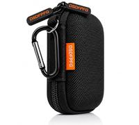 Mini Black Earbud Case - Small Hard Shell Carrying Case - Pocket-Size Rectangle Zipper Pouch for Wired Earbuds, Apple Airpods, Earpods, IEM, Earplugs, Hearing Aids, in-Ear Monitor, USB Flash Drive