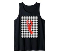 Mini Black Gingham Check Design Lobster Coastal Atlantic Tank Top