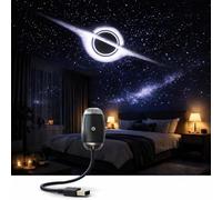Mini Black Hole Projector, USB Portable Starry Sky Projector with Flexible Gooseneck and Rotating Focus Ring, Saturn Projector Night Light, Wide-Angle Star Projector Light for Bedroom, Car, Gift (C)
