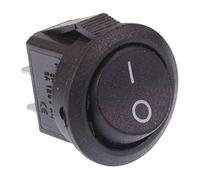 Mini Black On/Off Round 15mm Rocker Switch SPST