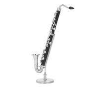 Mini Black Saxophone Model, Exquisite Copper Craftsmanship, Unique Desk Music Room Ornaments, Xmas Present,Miniature Replica Dollhouse Model with Stand and Case for Home Decoration